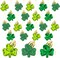 36 Pieces St Patrick's Day Mini Shamrock Ornaments for Small Tree Decorations Good Luck Clover Hanging Bauble Green Trefoil Irish Ornaments for Saint Patrick's Day Tree Shelf Decor Party Favors Supplies